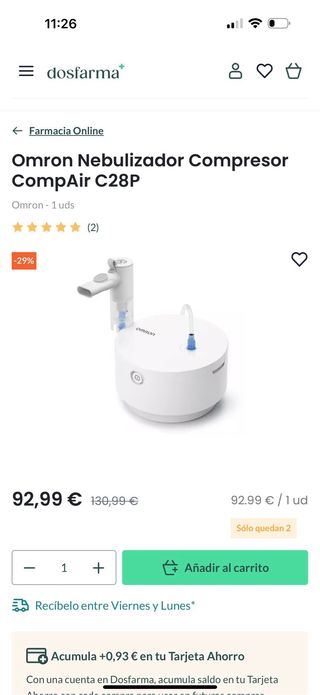 Nebulizador Omron X105 Advance más regalo