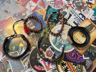 Bracciali Uomo e Unisex Pelle e Rudraksha
