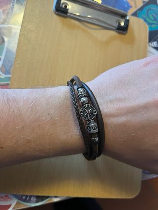 Bracciali Uomo e Unisex Pelle e Rudraksha