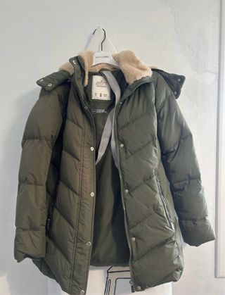 Abrigo de invierno verde oliva talla M