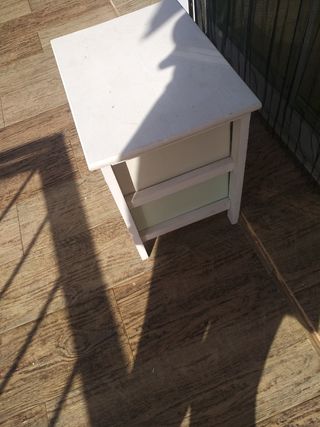 Cajonera mesita madera maciza blanca