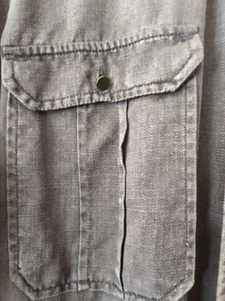 Camisa Zara Denim Premium Mujer Talla XL Gris Mare