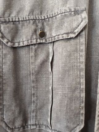 Camisa Zara Denim Premium Mujer Talla XL Gris Mare
