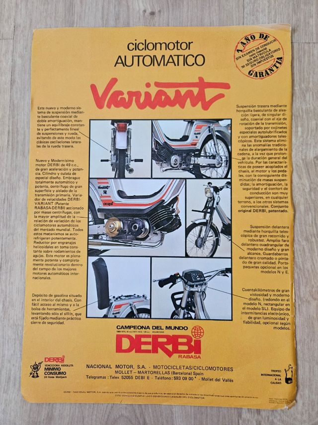 Hoja Publicitaria Derbi Variant