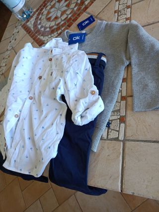 Completo bambino camicia,pantaloni, cinta e maglio
