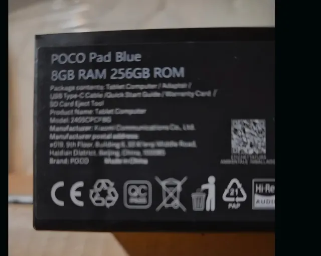 XiaoPoco Pad 8+256GB azul