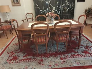 Mesa Comedor Extensible Madera con 6 sillas. 