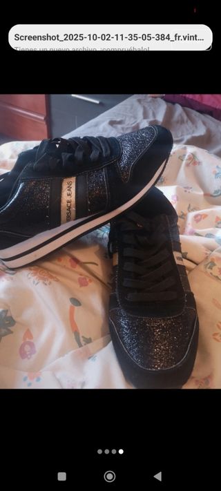 Zapatillas Versace Jeans Negras Brillantes