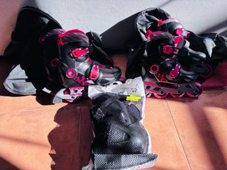 Patines en línea+Bolsas transporte+protecciones
