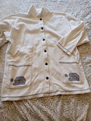 Pijama Invierno Mujer Beige y Azul