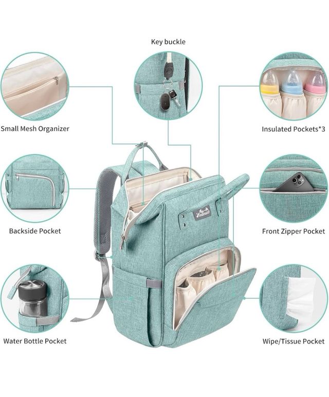 Mochila para bebé color verde menta