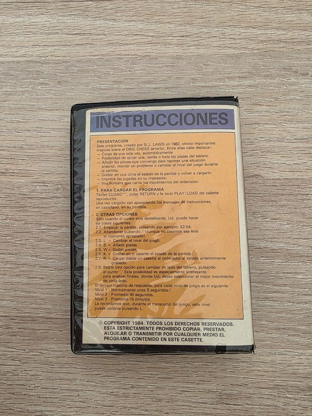 AJEDREZ II Oric-Chess Transoft 48K