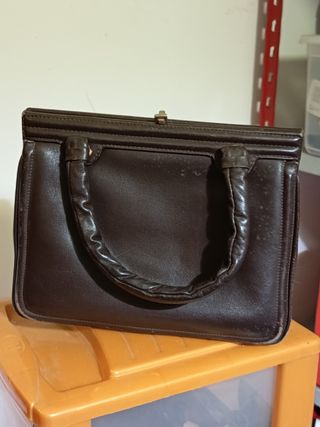 Borsa vintage in pelle marrone