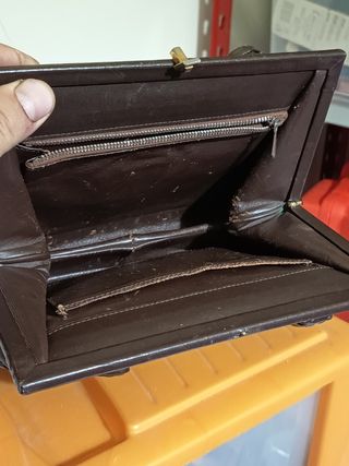 Borsa vintage in pelle marrone