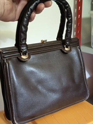 Borsa vintage in pelle marrone