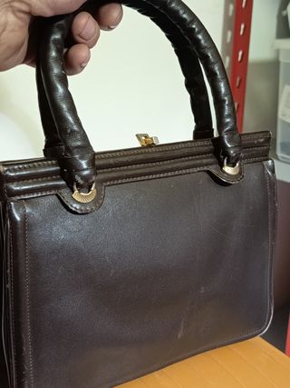 Borsa vintage in pelle marrone