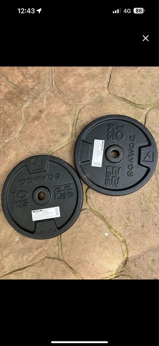 2 Discos de Pesas DOMYOS 10kg y 22lbs