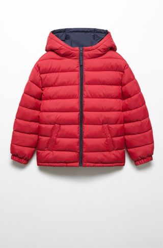 Plumas niño reversible azul y rojo, talla 24-36