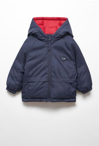 Plumas niño reversible azul y rojo, talla 24-36