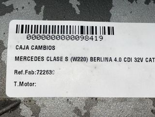 722639 caja mercedes-benz clase s (w220) 4.0 98419