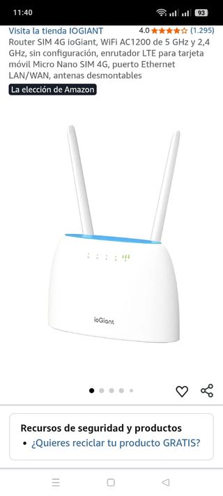 Router WiFi 4G con 2 Puertos Ethernet