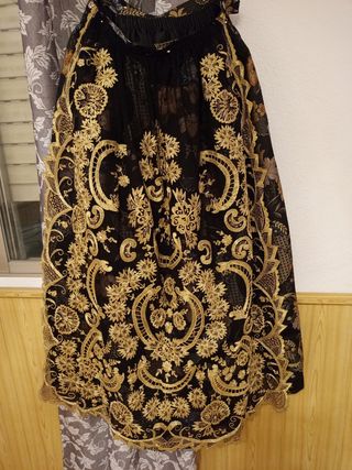 TRAJE DE FALLERA TALLA 48-50 C/S MANTELETAS