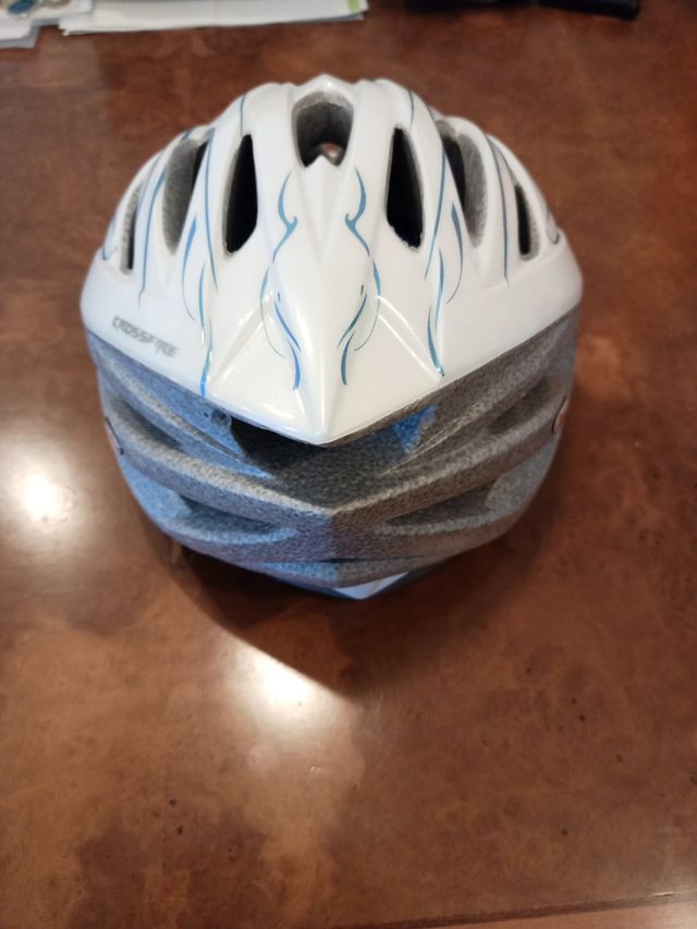 Casco Bicicleta Adulto Blanco Azul