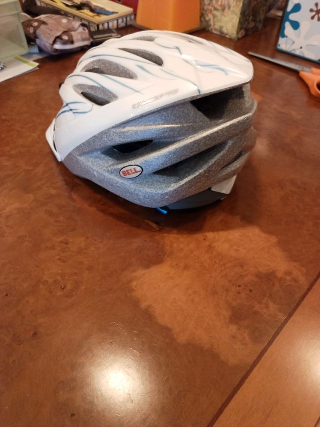 Casco Bicicleta Adulto Blanco Azul