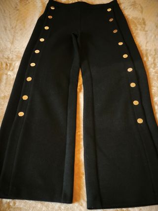 Pantalón Alba Conde, Negro Botones Dorados