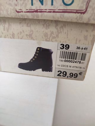 Botines negros talla 39