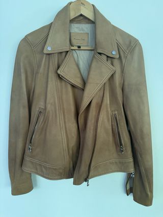 Cazadora Piel Massimo Dutti Marrón