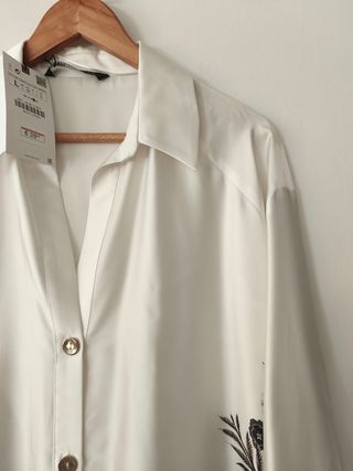 Camisa Zara Seda Estampada