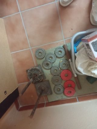 Pesas de gimnasio y discos