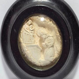 Altorilievo schiuma di mare scena religiosa