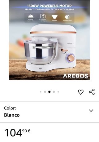 Batidora Amasadora Arebos 1500W Multifunción