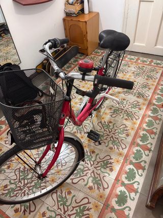 Bicicleta Alpina Roja Mujer con Cesta