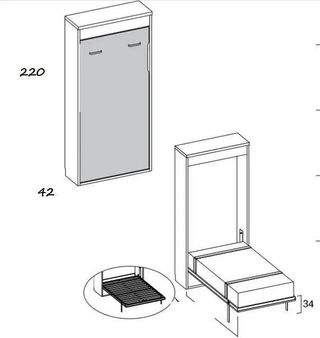 CAMA ABATIBLE VERTICAL XPL 90X190 ̈