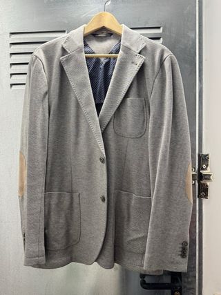 Americana Massimo Dutti Gris Elástica