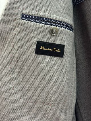 Americana Massimo Dutti Gris Elástica