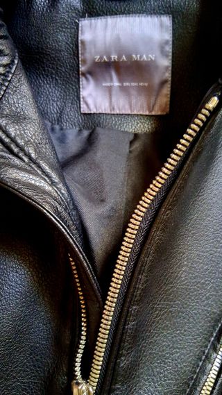 Cazadora motera Zara Man negra para chico
