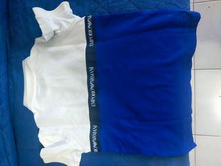 Polo Emporio Armani Bianco/Blu Taglia 5a
