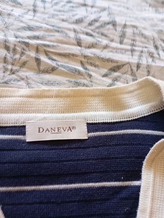 Chaqueta DANEVA lana azul y blanco