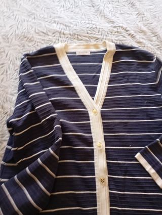 Chaqueta DANEVA lana azul y blanco