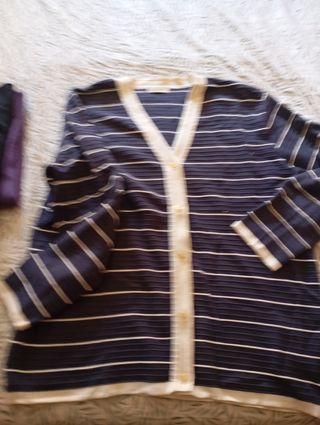 Chaqueta DANEVA lana azul y blanco