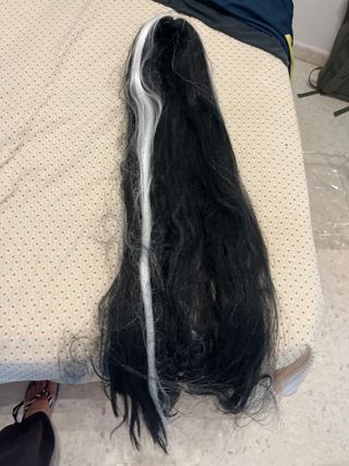 Peluca Halloween Negra y Blanca Talla Única