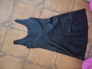 Vestido Negro Cuero 