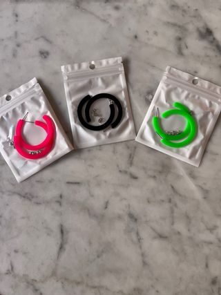 Pendientes Aro Disfraz rosa verde