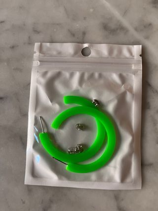 Pendientes Aro Disfraz rosa verde