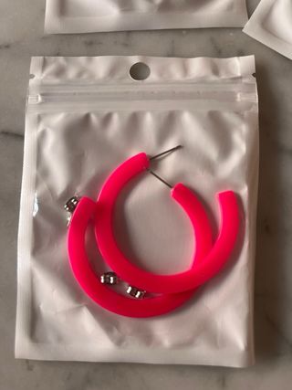 Pendientes Aro Disfraz rosa verde