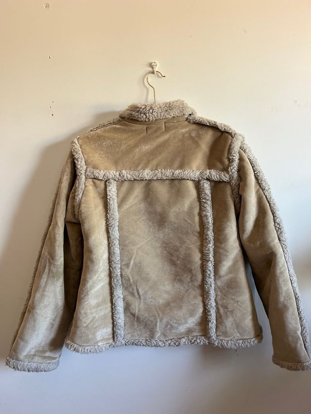 Chaqueta vintage pelo beige y marrón